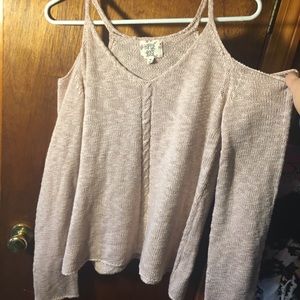 Light Pink Cold Shoulder Sweater